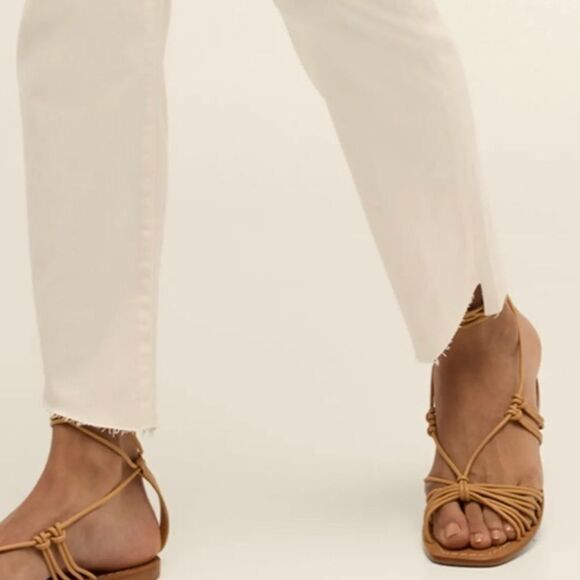 New Frame Le High Straight Cascade Hem Off White Size 26 - Picture 5 of 16